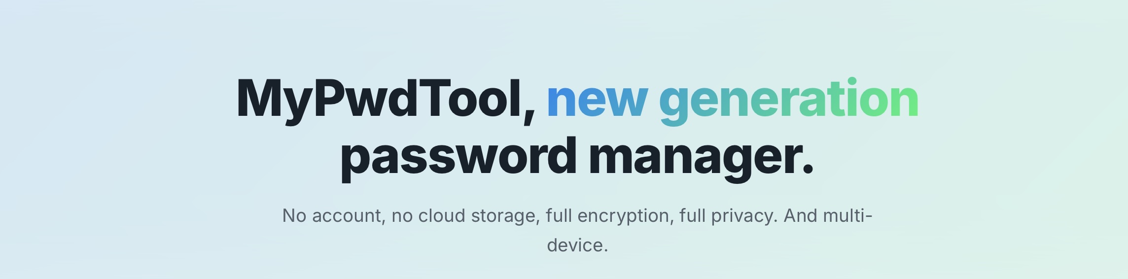 Go to MyPwdTool website